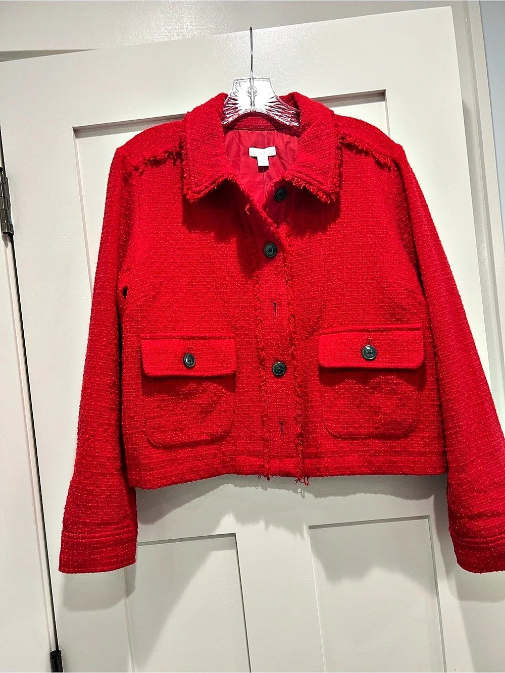 J.Crew Red Textured Jacket Size Medium NWT